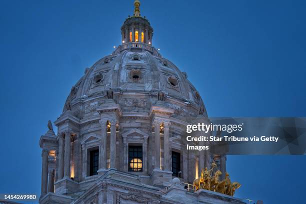 The Minnesota State Capitol was illuminated Tuesday morning as the 2023 Legislative session convenes today with Democrats officially taking full...