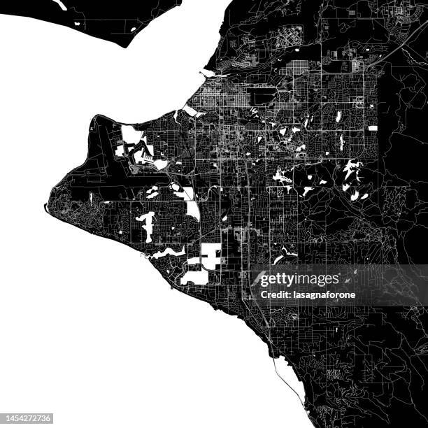 anchorage, alaska vector map - chugach national forest stock illustrations