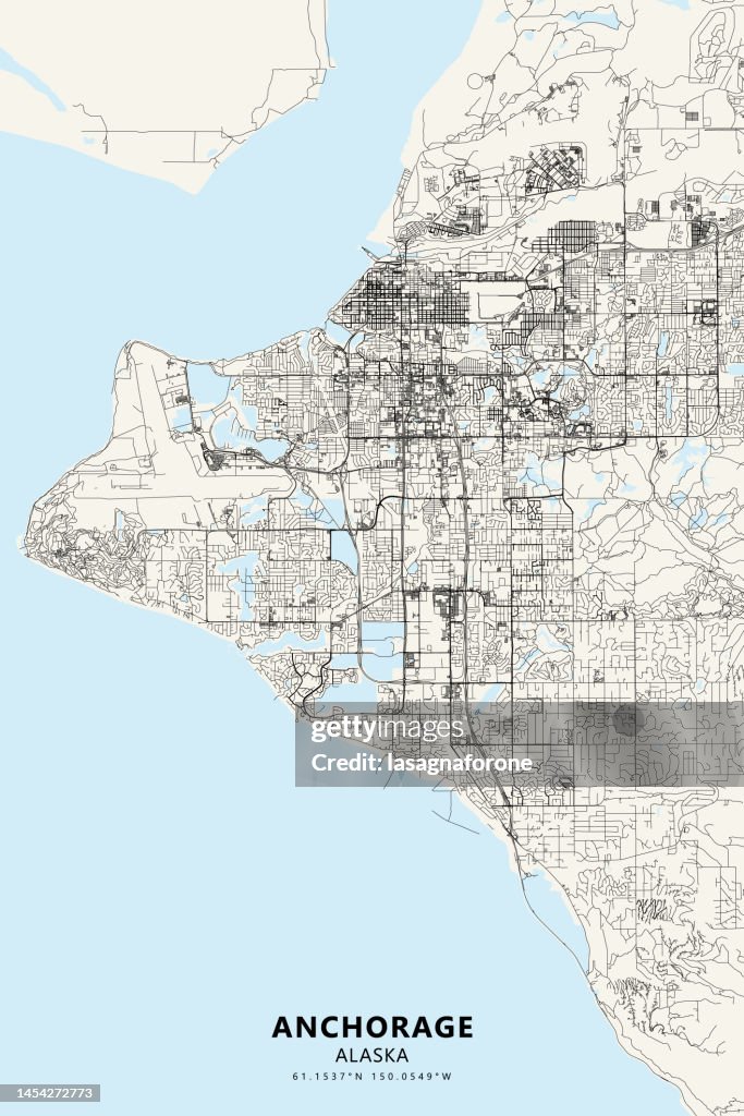 Anchorage, Alaska Vector Map