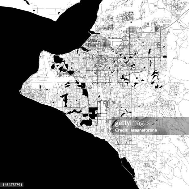 anchorage, alaska vector map - chugach national forest stock illustrations