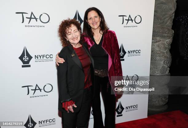 Nan Goldin and Laura Poitras attend the 2023 New York Film Critics Circle Awards at TAO Downtown on January 04, 2023 in New York City.