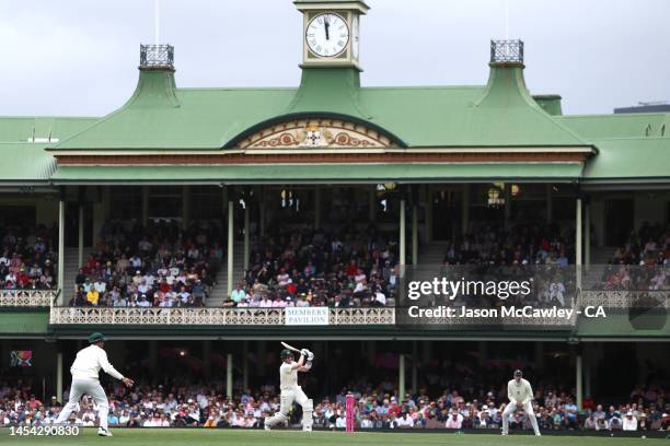 Steve Smith of Australia bats during day two of the Second Test match in the series between Australia and South Africa at Sydney Cricket Ground on...