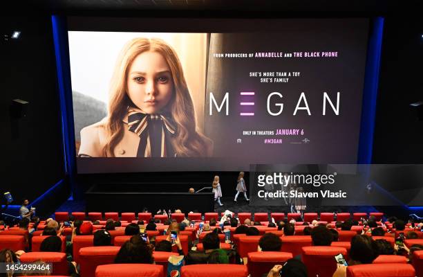 View of the atmosphere at a special NY screening of M3GAN on January 04, 2023 in New York City.