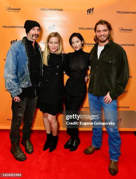 Stephen Kay, Piper Perabo, Kelsey Asbille, and Luke Grimes attend the SAG Panel Yellowstone at Paley Center For Media on January 04, 2023 in New York...