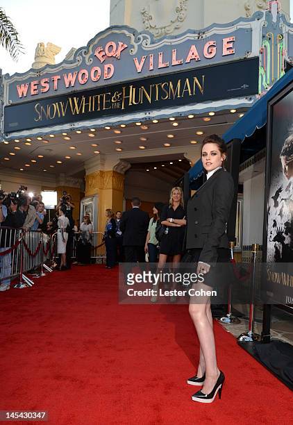 Actress Kristen Stewart arrives at the screening of Universal Pictures' "Snow White and the Huntsman" held at Westwood Village on May 29, 2012 in Los...