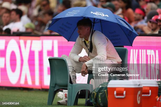 Matt Renshaw of Australia looks on during day two of the Second Test match in the series between Australia and South Africa at Sydney Cricket Ground...