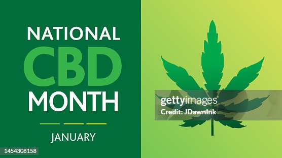 National CBD Month January concept. Horizontal banner template design, poster with text National CBD Month January concept. Horizontal banner template design, poster with text