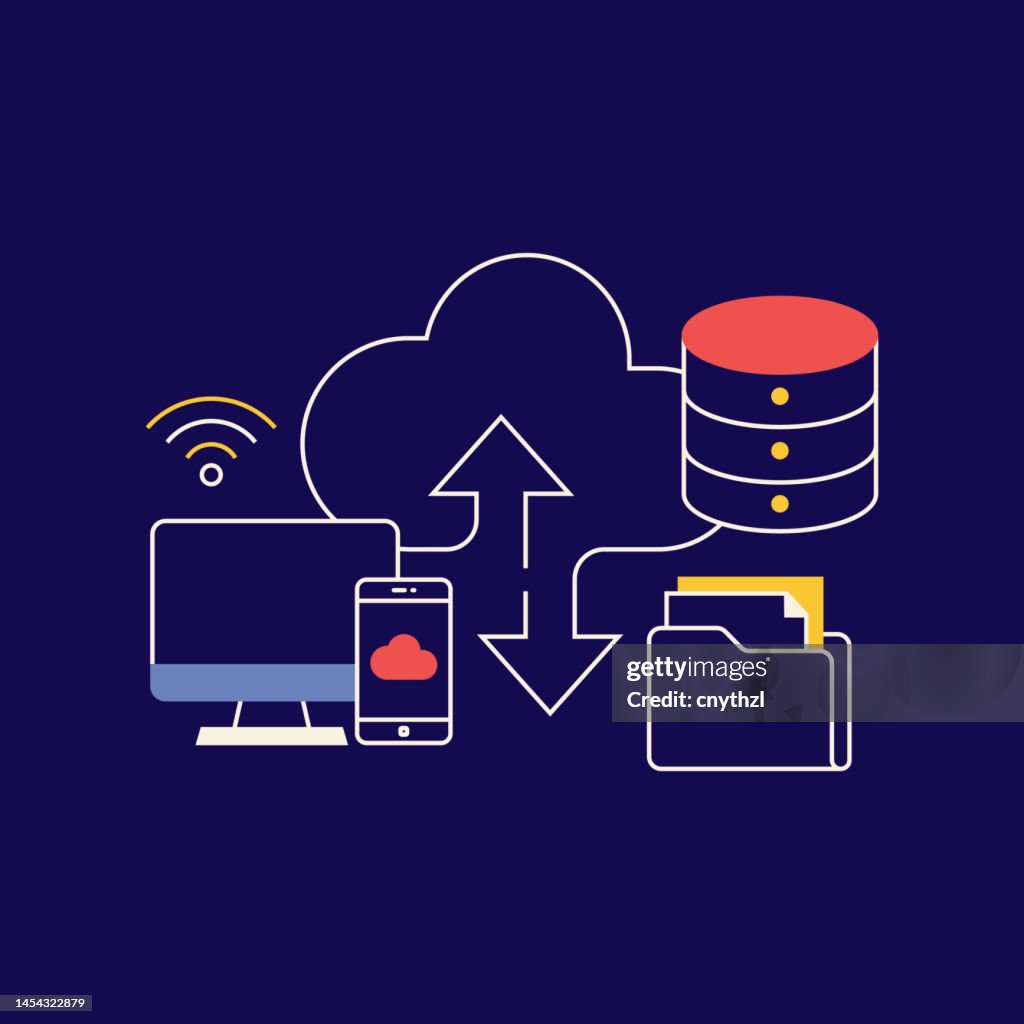 Cloud File Backup Cloud Backup Services Related Conceptual Vector Illustration Data Cloud ...