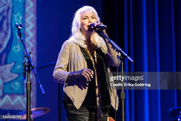 Emmylou Harris performs during 'Celebrating the life of Justin Townes Earle with Steve Earle & The Dukes and Friends' at Ryman Auditorium on January...