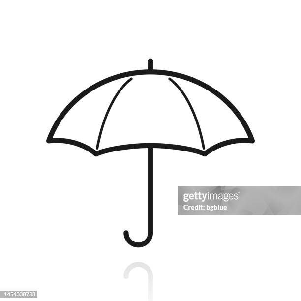 ilustrações, clipart, desenhos animados e ícones de guarda-chuva. ícone com reflexo no fundo branco - guarda chuva