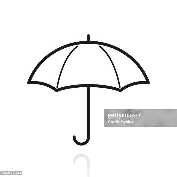 umbrella. icon with reflection on white background - handle icon stock illustrations