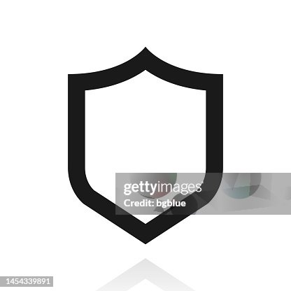 Shield. Icon with reflection on white background Shield. Icon with reflection on white background