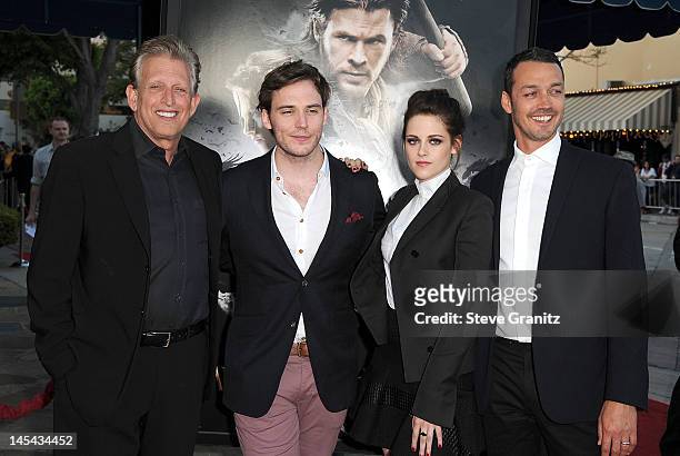 Producer Joe Roth, actors Sam Claflin and Kristen Stewart and director Rupert Sanders arrives at the "Snow White And The Huntsman at Westwood Village...