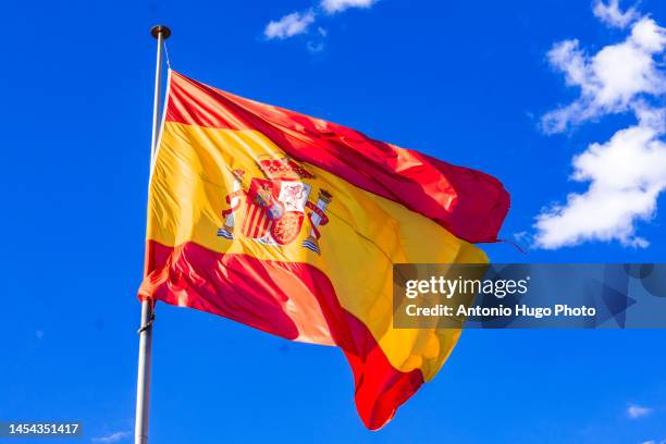 Big Spanish Flag Hanging From A Mast High-Res Stock Photo - Getty