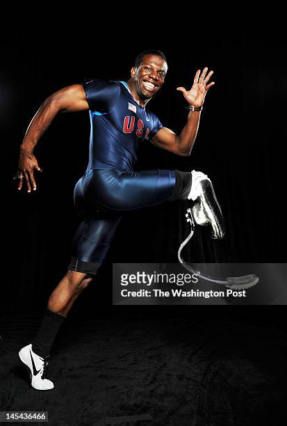 United States Paralympic Track and Field sprinter Jerome Singleton at the Team USA Media Summit in Dallas, Texas, on Sunday, May 13, 2012.