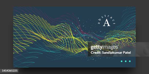 wave background. abstract vector illustration. 3d technology style. illustration with dots. - notebook cover stock illustrations