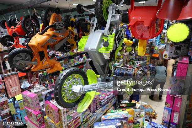 View of several toys at the Sarasus toy store on January 5 in Madrid, Spain. The days leading up to Epiphany are one of the most important weeks of...
