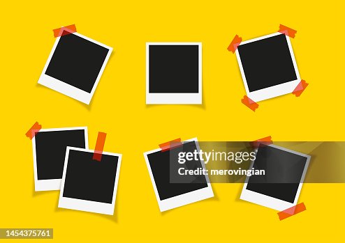 Photo frame collection with blank place with sticky tape Photo frame collection with blank place with sticky tape