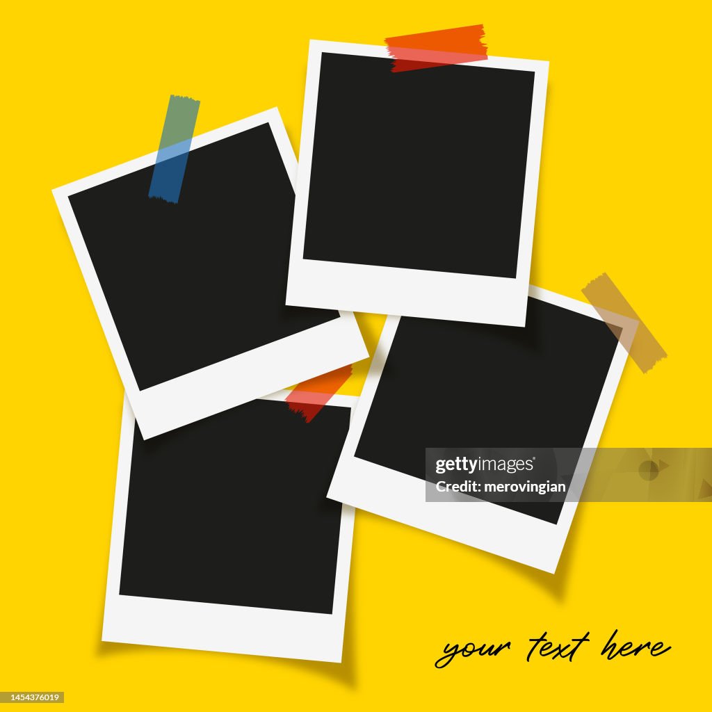 Photo frame collection with blank place with sticky tape