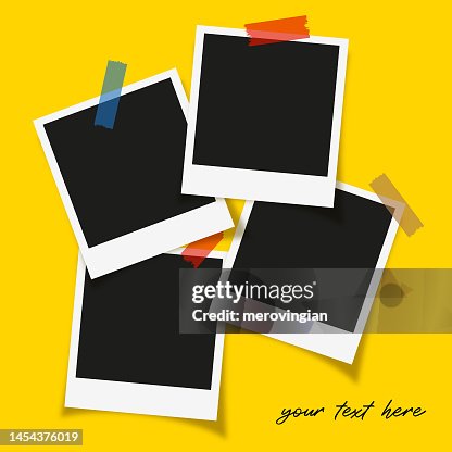 Photo frame collection with blank place with sticky tape Photo frame collection with blank place with sticky tape