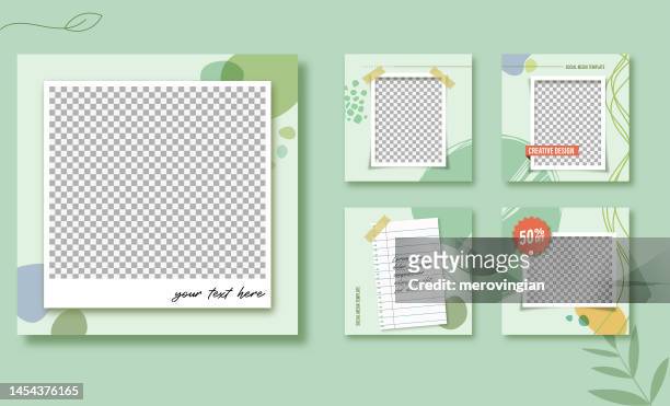 set of instagram stories and post frame templates. social media template banner fashion sale promotion. social media square post frame sale poster - flat lay stock illustrations