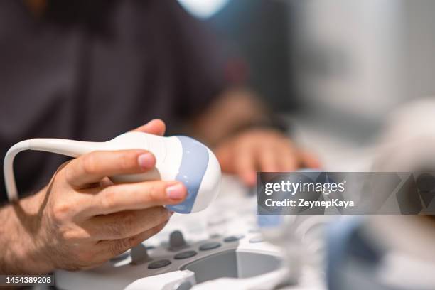 close up to medical ultrasound diagnostic machine - gynecologist bildbanksfoton och bilder