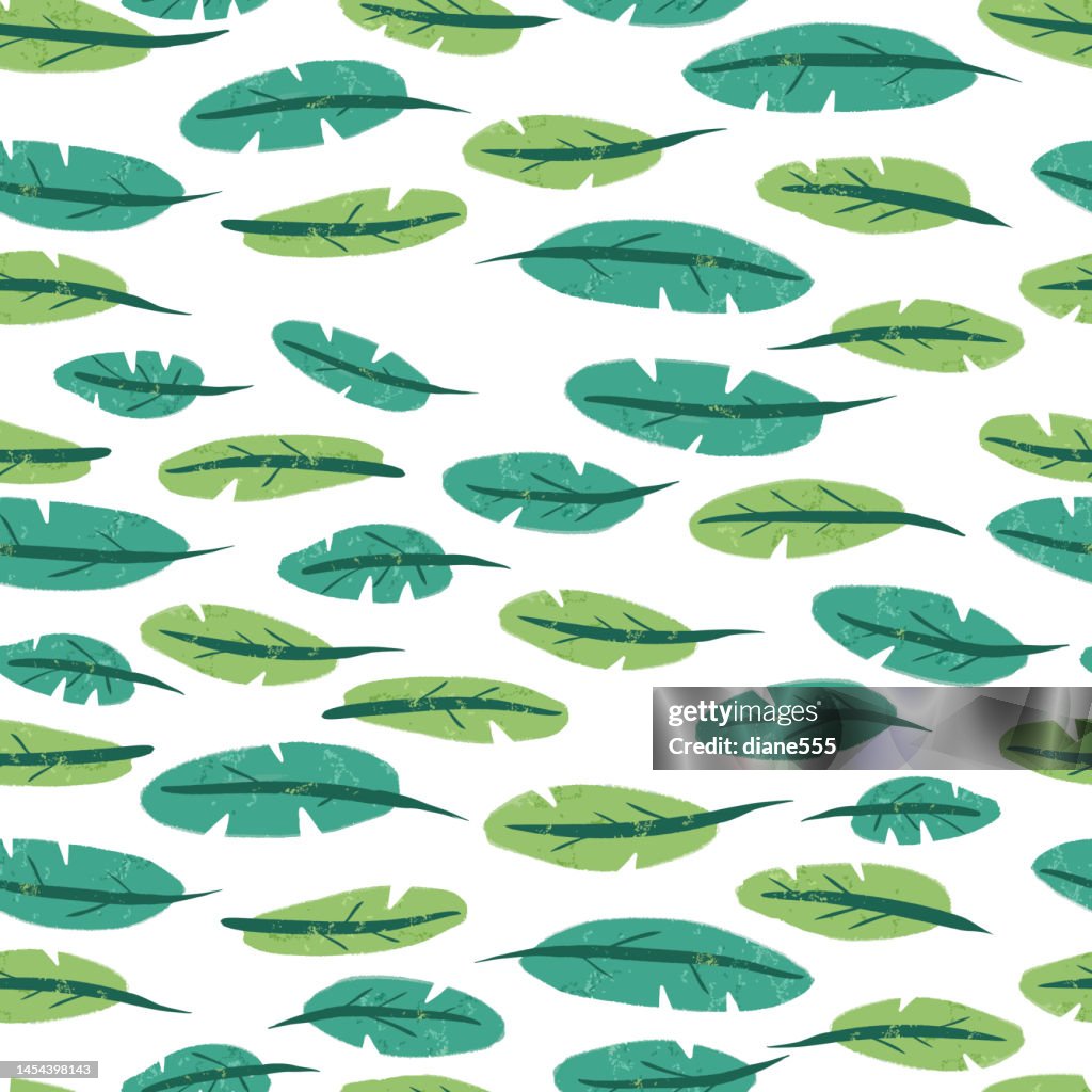 Hand Painted Seamless Repeating Leaf Patterns High-Res Vector Graphic ...