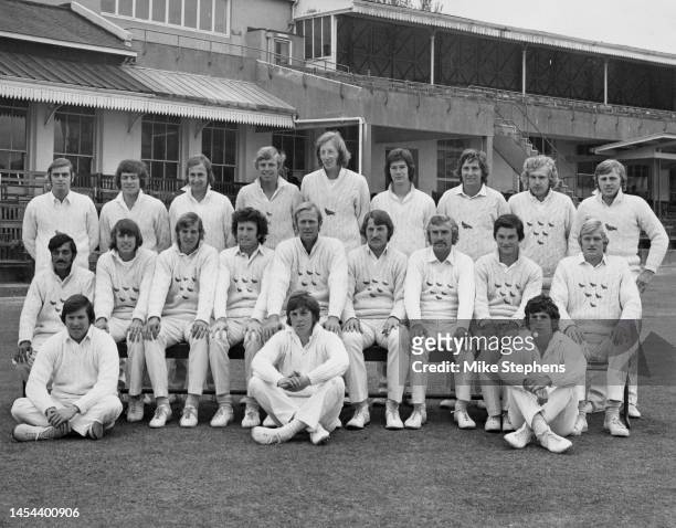 The 1974 County Championship Sussex County Cricket Club from left to right Mark Faber, John Denham, Chris Waller, Jeremy Groome, Roger Marshall,...
