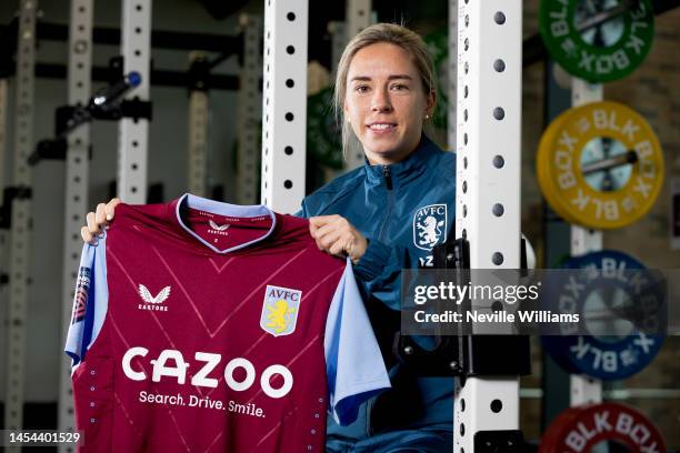 Jordan Nobbs of Aston Villa poses for a picture at Bodymoor Heath training ground on January 04, 2023 in Birmingham, England.