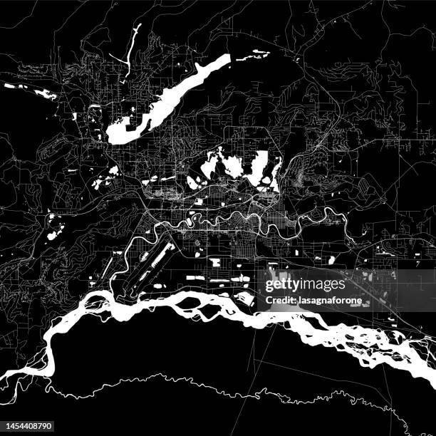 fairbanks, alaska vector map - alaska us state stock illustrations