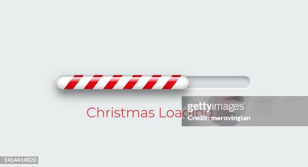 ilustraciones, imágenes clip art, dibujos animados e iconos de stock de barra de progreso de bastón de caramelo de navidad - current-status-icon