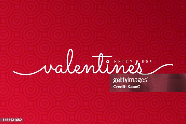 handwriting happy valentine's day concept background. valentines day lettering. 14 february. vector illustration. - valentine's day holiday stock illustrations