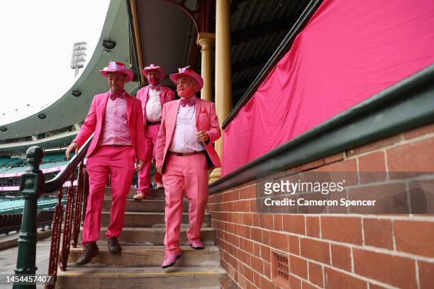 Spectators wear pink for Jane McGrath Day during day three of the Second Test match in the series between Australia and South Africa at Sydney...