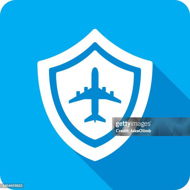 illustrations, cliparts, dessins animés et icônes de shield airplane icon silhouette 1 - avion metal