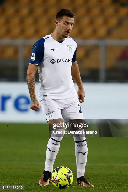 Sergej Milinković-Savić of SS Lazio during the Serie A match between US Lecce and SS Lazio at Stadio Via del Mare on January 04, 2023 in Lecce, Italy.