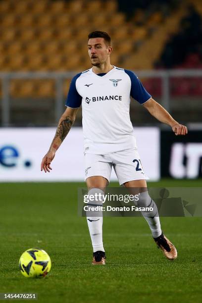 Sergej Milinković-Savić of SS Lazio during the Serie A match between US Lecce and SS Lazio at Stadio Via del Mare on January 04, 2023 in Lecce, Italy.