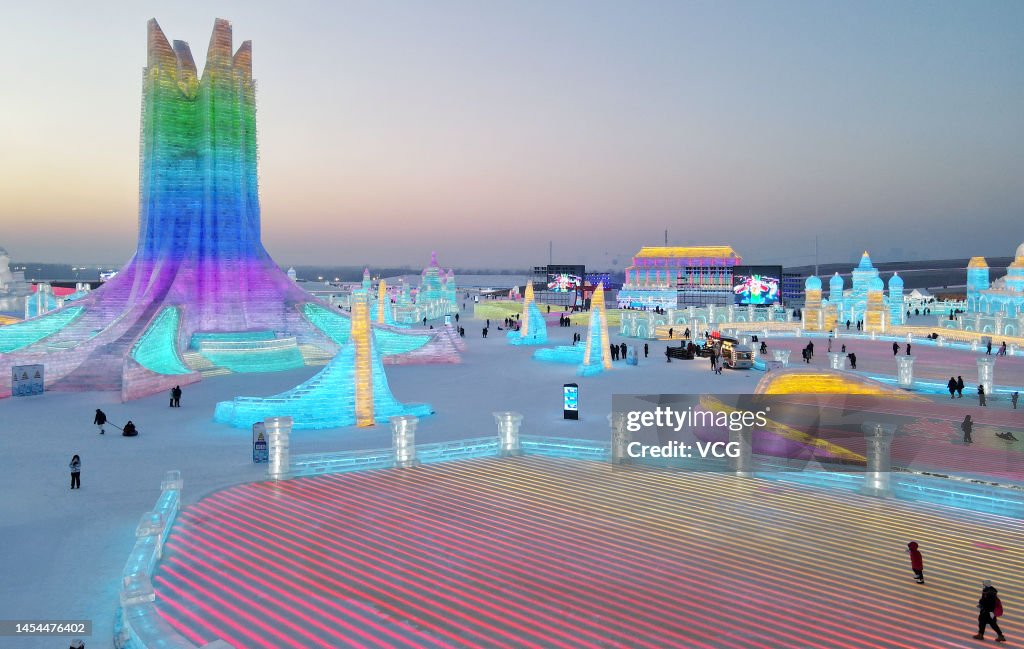 Harbin Ropv People visit Harbin Ice and Snow World during the opening ceremony of ...