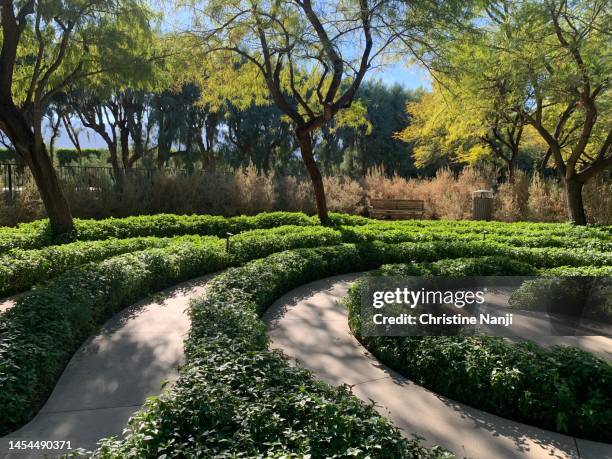 maze at sunnylands - sunnylands stock pictures, royalty-free photos & images