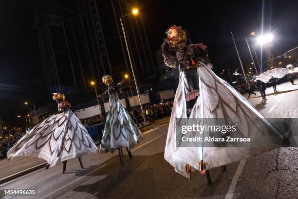 Participants attend the Three Kings Parade in Madrid on January 05, 2023 in Madrid, Spain.