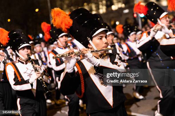 Participants attend the Three Kings Parade in Madrid on January 05, 2023 in Madrid, Spain.