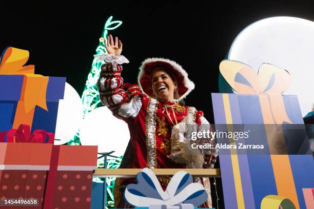 Participant attends the Three Kings Parade in Madrid on January 05, 2023 in Madrid, Spain.