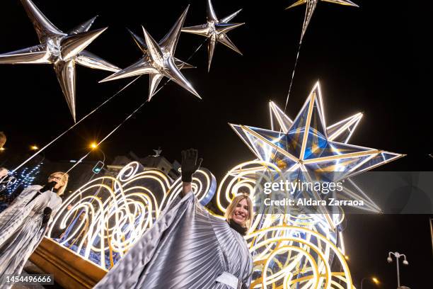 Participants attend the Three Kings Parade in Madrid on January 05, 2023 in Madrid, Spain.