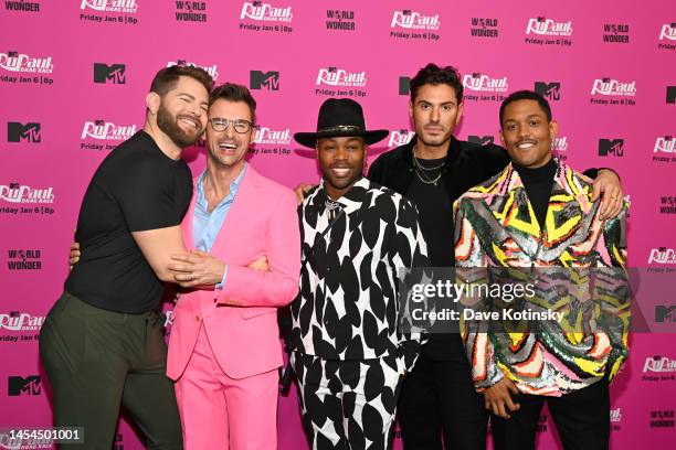 Jaymes Vaughan, Brad Goreski, Todrick Hall, Joey Zauzig, and Curtis Hamilton attend the RuPaul's Drag Race Season 15 + MTV Premiere Screening and Red...