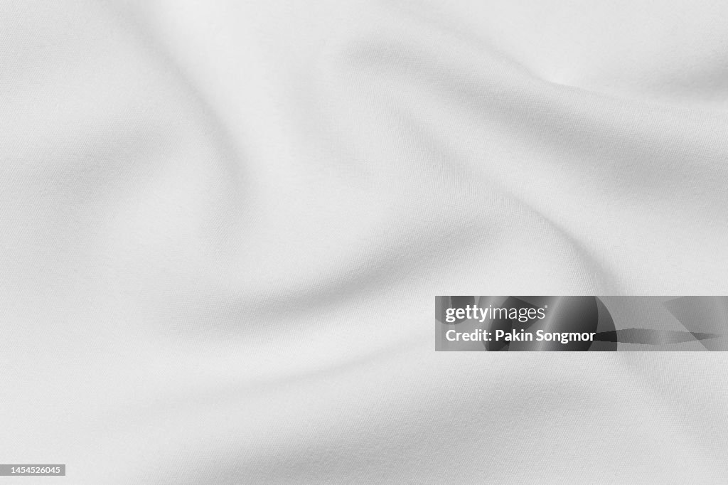 White color fabric cloth polyester texture and textile background.