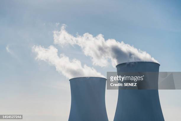 aerial photography of thermal power plants - factory smog stock pictures, royalty-free photos & images