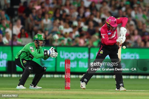 Moises Henriques of the Sixers bats during the Men's Big Bash League match between the Melbourne Stars and the Sydney Sixers at Melbourne Cricket...