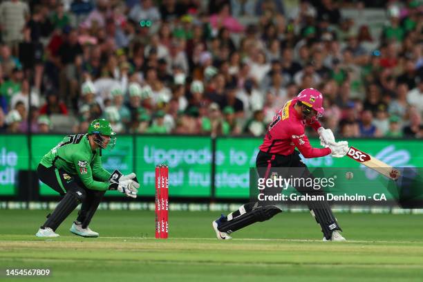 Moises Henriques of the Sixers bats during the Men's Big Bash League match between the Melbourne Stars and the Sydney Sixers at Melbourne Cricket...