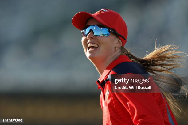 Amanda-Jade Wellington of South Australia looks on during the WNCL match between Western Australia and South Australia at WACA, on January 06 in...