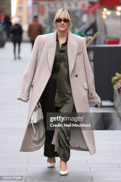 Ashley Roberts leaving Heart Breakfast Radio Studios on January 06, 2023 in London, England.