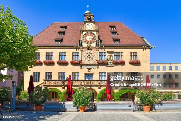 heilbronn, germany, september 2020 old beautiful historic city hall building at market place of heilbronn city center - heilbronn stock-fotos und bilder